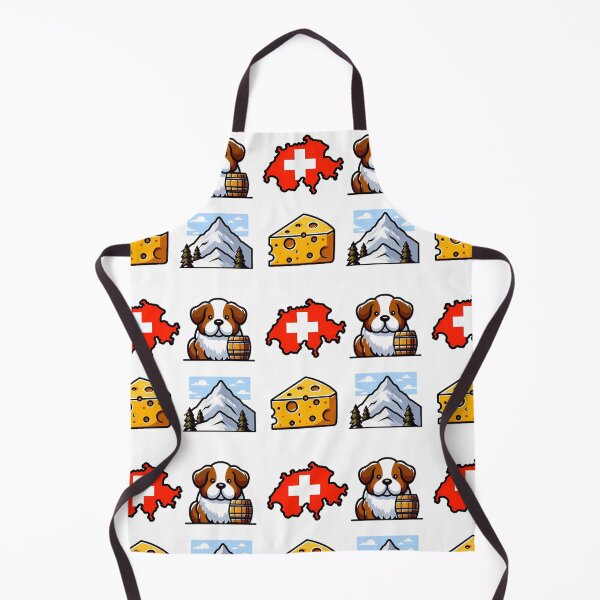 Item preview, Switzerland Icons - Flag Map, St Bernard & Cheese designed and sold by GREENZ0NE.