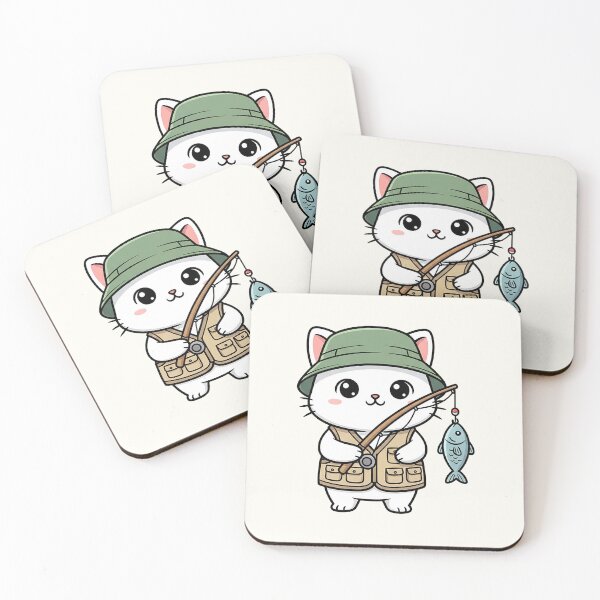 Item preview, Cute Fisherman Cat Cartoon designed and sold by HoopeStylee.