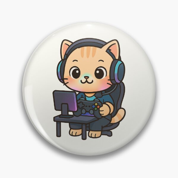 Artikelvorschau, Niedliche Gamer-Katze (Cartoon) entworfen und verkauft von HoopeStylee.
