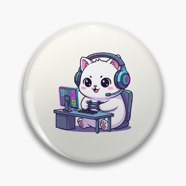 Artikelvorschau, Niedliche Gamer-Katze (Cartoon) entworfen und verkauft von HoopeStylee.