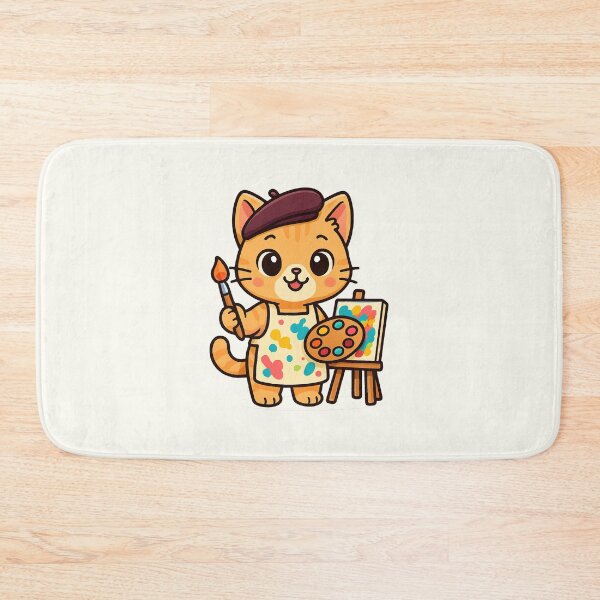 Item preview, Cute Artist Cat Cartoon designed and sold by HoopeStylee.