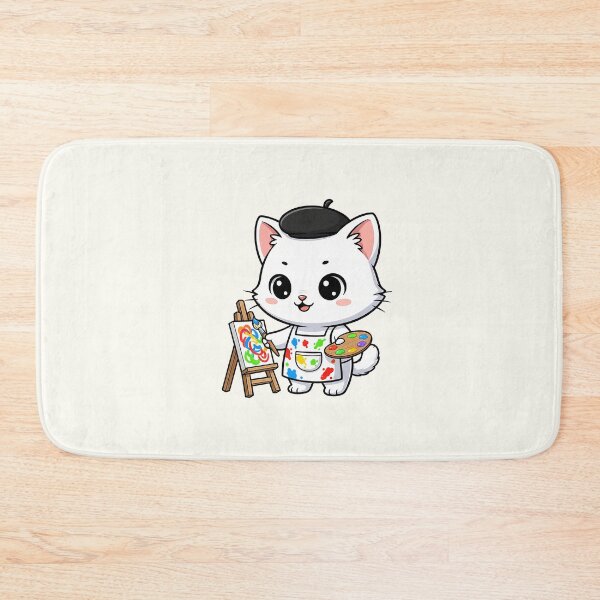 Item preview, Cute Artist Cat Cartoon designed and sold by HoopeStylee.