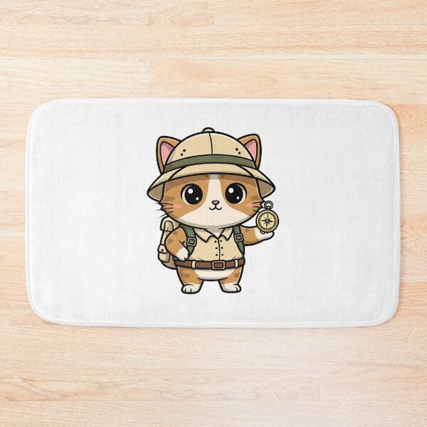 Item preview, Cute Explorer Cat Cartoon designed and sold by HoopeStylee.