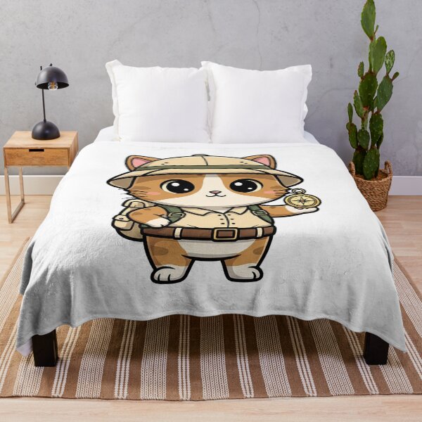 Item preview, Cute Explorer Cat Cartoon designed and sold by HoopeStylee.