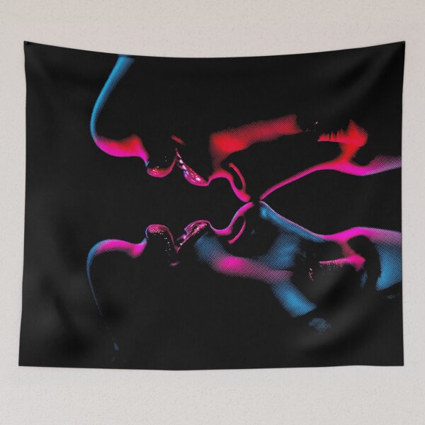 Item preview, Neon Kiss, for black fabrics designed and sold by SteadyRolling.