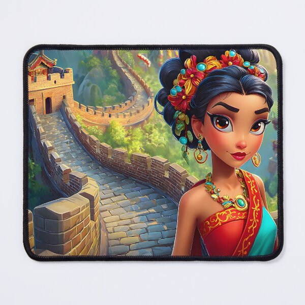 Item preview, Elegant Woman with Great Wall in the Background designed and sold by Artessie.