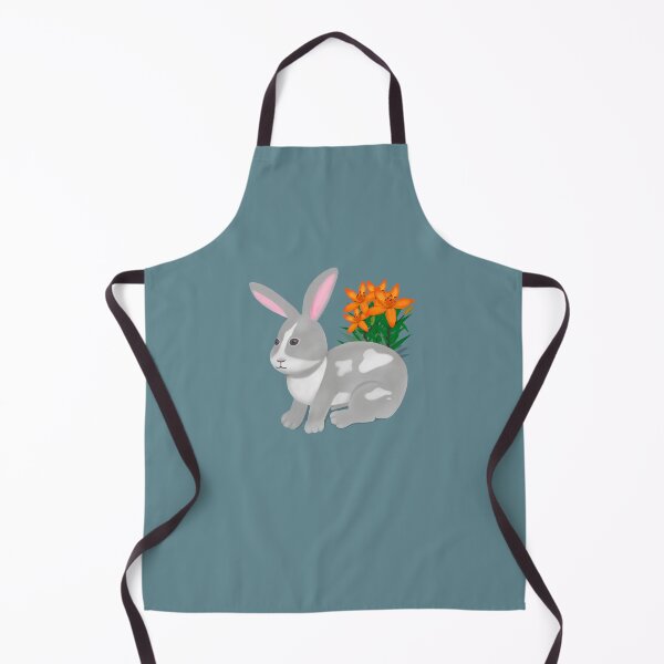 Item preview, White and gray rabbit and flowers designed and sold by Daniel Vasco.