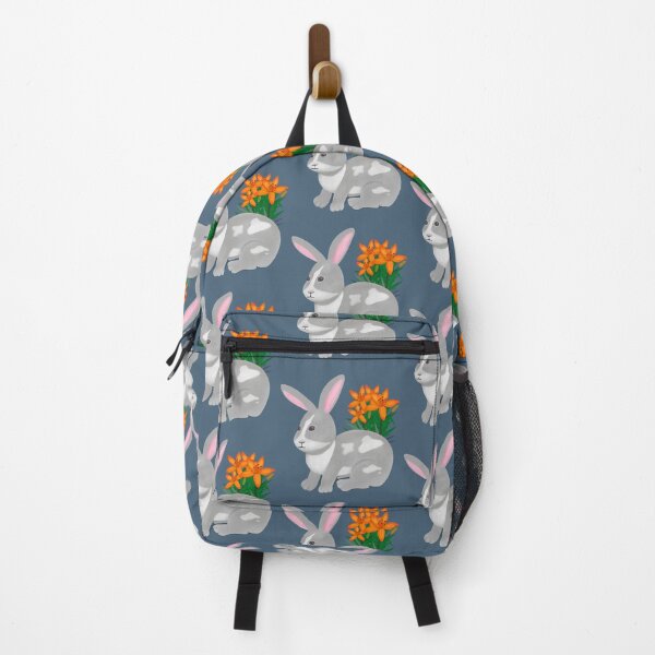 Item preview, White and gray rabbit and flowers designed and sold by Daniel Vasco.