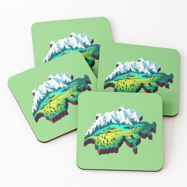 Item preview, Beautiful Switzerland Map Landscape - 3D Alps & Nature Art designed and sold by GREENZ0NE.