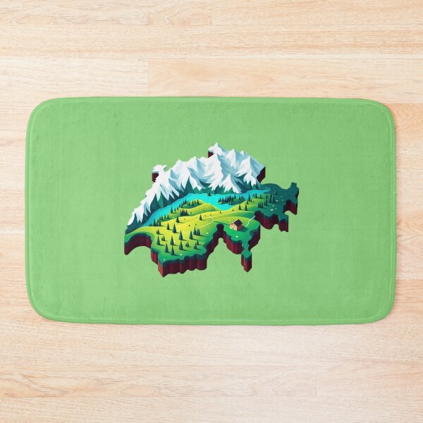 Item preview, Beautiful Switzerland Map Landscape - 3D Alps & Nature Art designed and sold by GREENZ0NE.