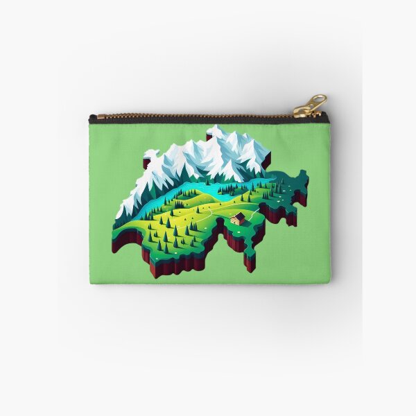 Item preview, Beautiful Switzerland Map Landscape - 3D Alps & Nature Art designed and sold by GREENZ0NE.