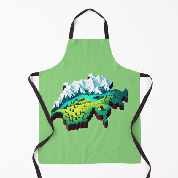 Item preview, Beautiful Switzerland Map Landscape - 3D Alps & Nature Art designed and sold by GREENZ0NE.