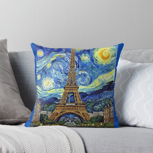 Item preview, Eiffel Tower Starry Night Paris Art – Van Gogh Style Impressionist Painting designed and sold by Inkwell grove.