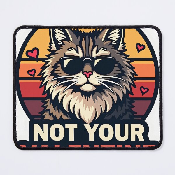 Item preview, Funny Anti-Valentine Maine Coon Cat Sticker - Not Your Valentine Sarcastic Art designed and sold by The Grumpy Pet Club.