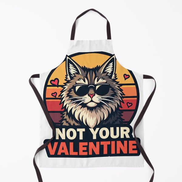 Item preview, Funny Anti-Valentine Maine Coon Cat Sticker - Not Your Valentine Sarcastic Art designed and sold by The Grumpy Pet Club.