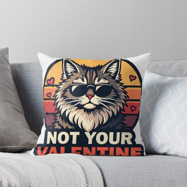 Item preview, Funny Anti-Valentine Maine Coon Cat Sticker - Not Your Valentine Sarcastic Art designed and sold by The Grumpy Pet Club.