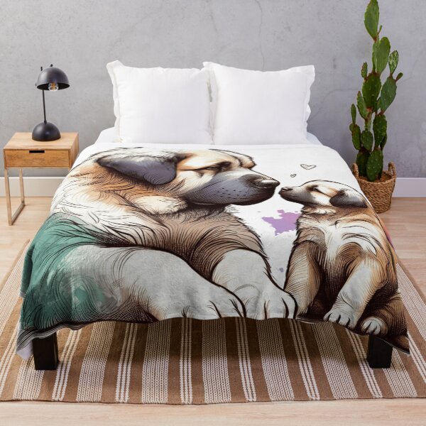 Item preview, Pyrenean mastiff Puppy Love Gentle Giant Watercolor designed and sold by BigBlueArt.