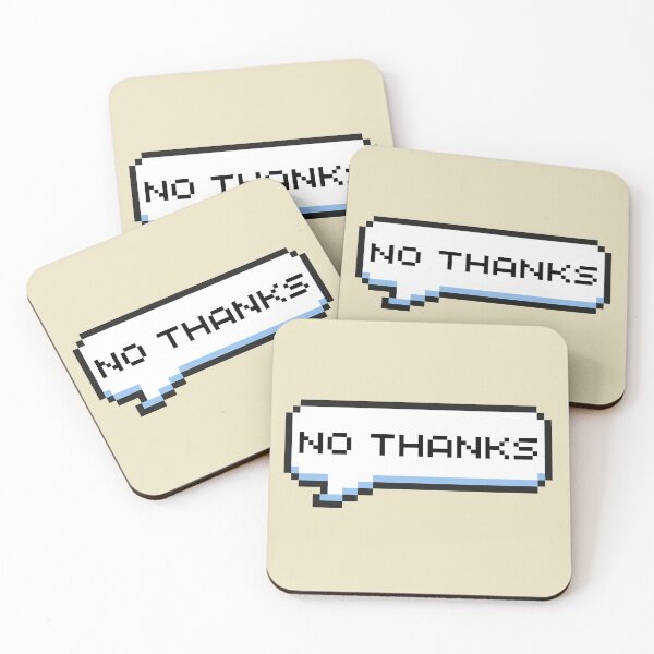 Item preview, No Thanks Sticker designed and sold by Potato Quality Prints.