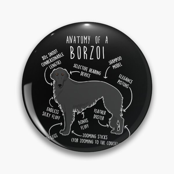 Item preview, Black Borzoi Dog Anatomy designed and sold by Clara Hollins.