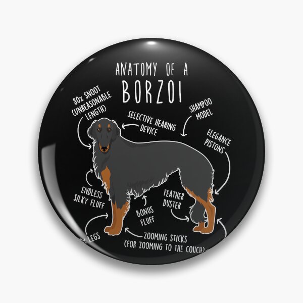 Item preview, Black and Tan Borzoi Dog Anatomy designed and sold by Clara Hollins.