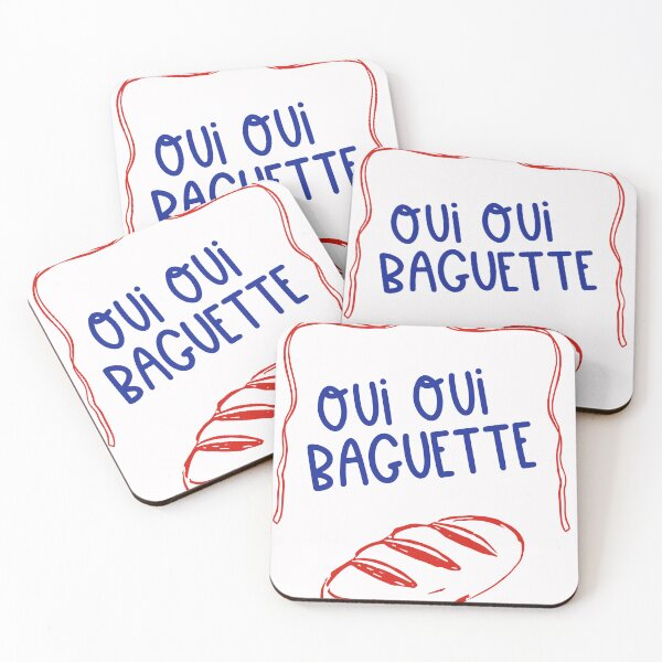 Item preview, Oui Oui Baguette Poster – Funny French Quote Art | Cute Food Illustration designed and sold by kopcollage.