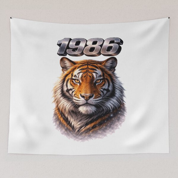 Item preview, 1986 Year of the Tiger Eastern Zodiac Strength Power Design designed and sold by AlexLineArt.