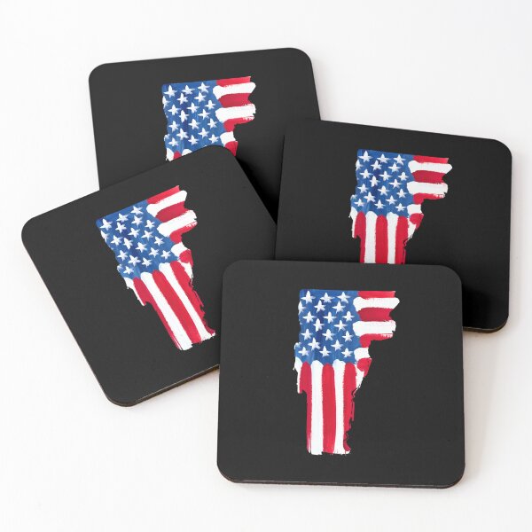 Item preview, Vermont Stars & Stripes State Silhouette – Distressed Americana designed and sold by Paper Drip.