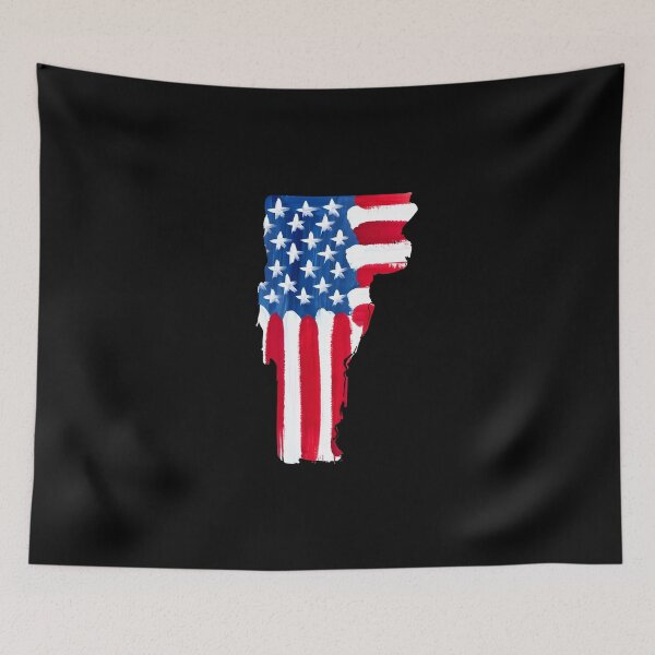 Item preview, Vermont Stars & Stripes State Silhouette – Distressed Americana designed and sold by Paper Drip.