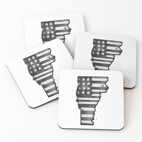 Item preview, Vermont State Stars & Stripes Silhouette – Black and White designed and sold by Paper Drip.