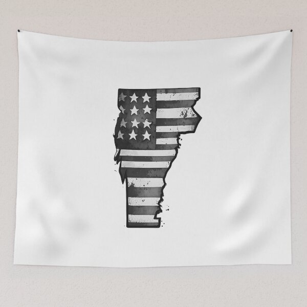 Item preview, Vermont State Stars & Stripes Silhouette – Black and White designed and sold by Paper Drip.