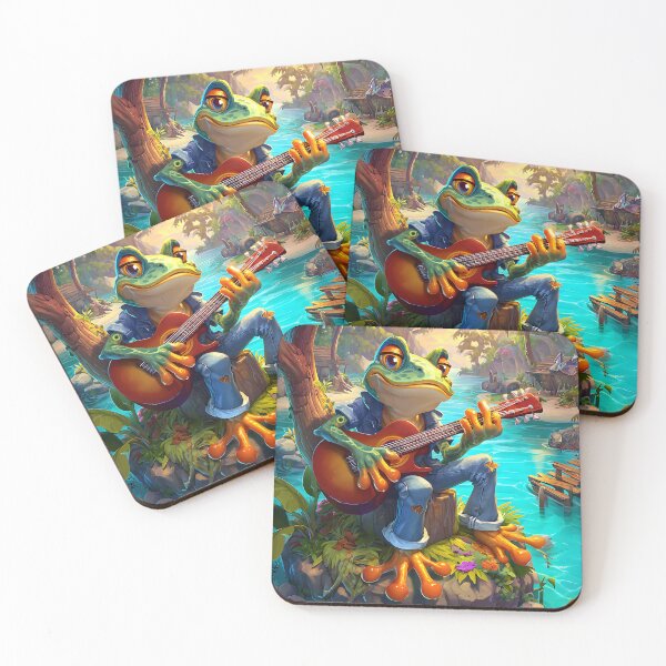 Item preview, Hip Frog Playing Guitar on a Tropical Island designed and sold by Artessie.