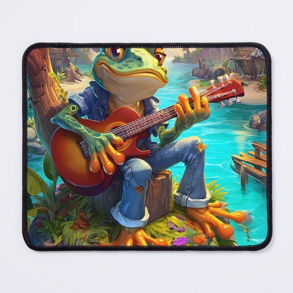 Item preview, Hip Frog Playing Guitar on a Tropical Island designed and sold by Artessie.