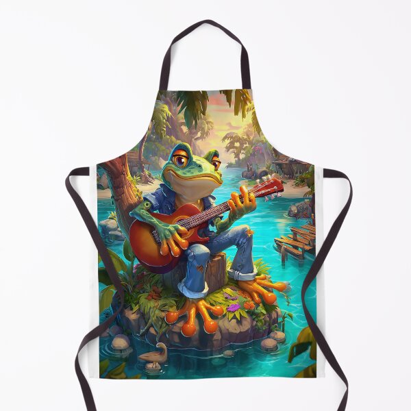 Item preview, Hip Frog Playing Guitar on a Tropical Island designed and sold by Artessie.