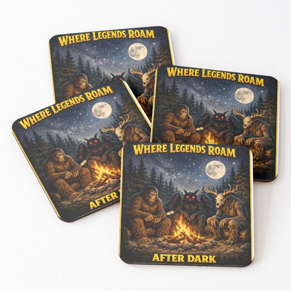 Item preview, Where Legends Roam After Dark Bigfoot Mothman Wendigo designed and sold by shoppingtshirts.