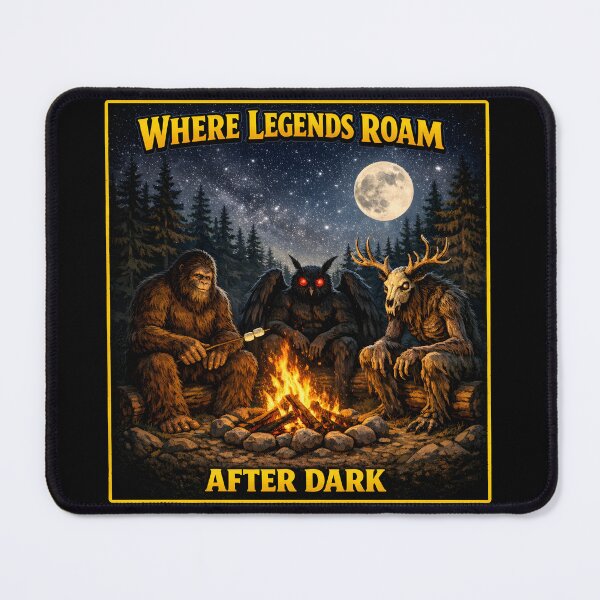 Item preview, Where Legends Roam After Dark Bigfoot Mothman Wendigo designed and sold by shoppingtshirts.