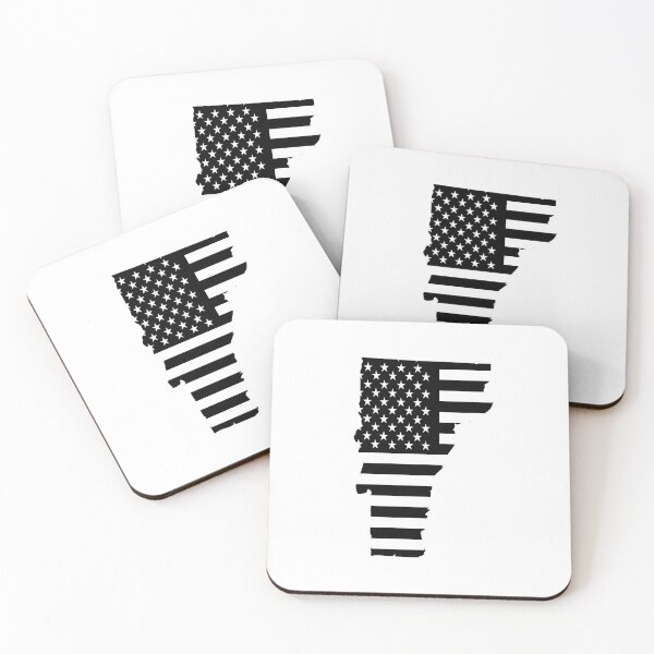 Item preview, Vermont State Stars & Stripes Silhouette – Black and White designed and sold by Paper Drip.