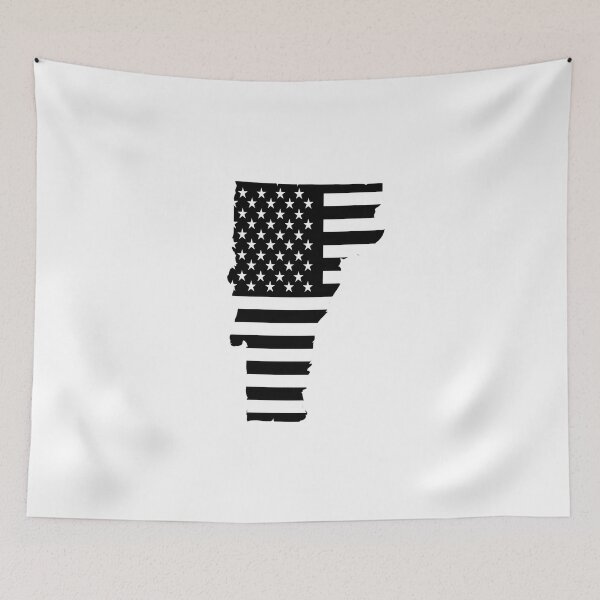 Item preview, Vermont State Stars & Stripes Silhouette – Black and White designed and sold by Paper Drip.