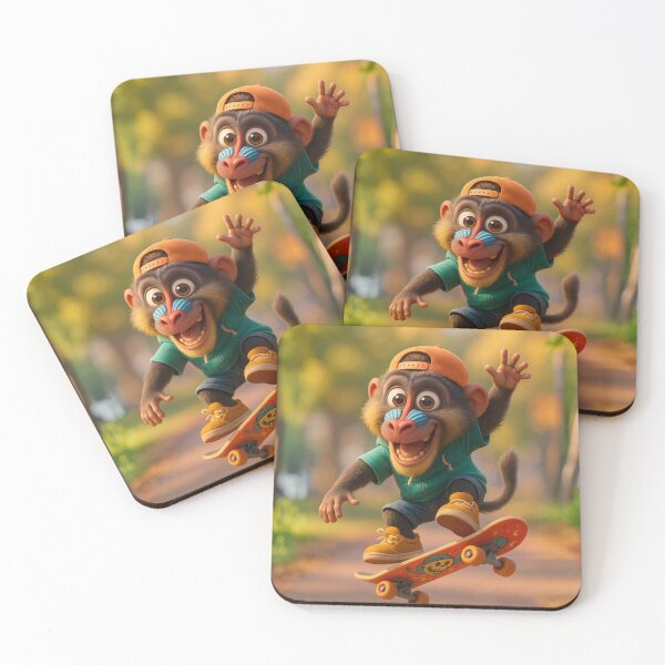 Item preview, Skater Mandrill Monkey designed and sold by Sillytoe.