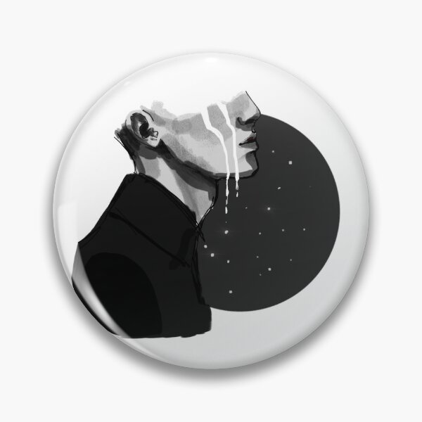 Item preview, Crying Face in Profile – Emotional Black and White Illustration designed and sold by GoWithTheUFO.