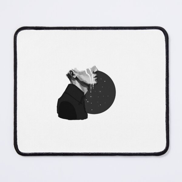 Item preview, Crying Face in Profile – Emotional Black and White Illustration designed and sold by GoWithTheUFO.