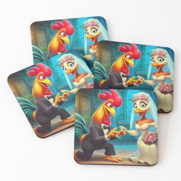 Item preview, Whimsical Wedding with Rooster and Duck Characters designed and sold by Artessie.