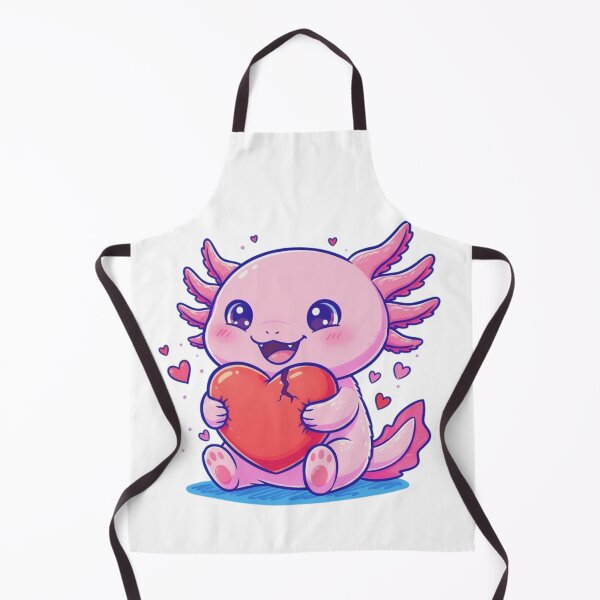 Item preview, ​Kawaii Axolotl Holding Broken Heart – Cute Pink Salamander Art designed and sold by Tw1nsAIArt.