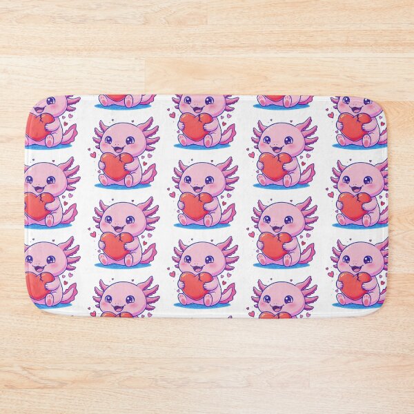 Item preview, ​Kawaii Axolotl Holding Broken Heart – Cute Pink Salamander Art designed and sold by Tw1nsAIArt.