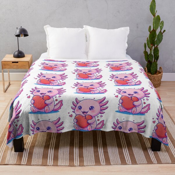 Item preview, Kawaii Axolotl Holding Broken Heart – Cute Pink Salamander Art designed and sold by Tw1nsAIArt.