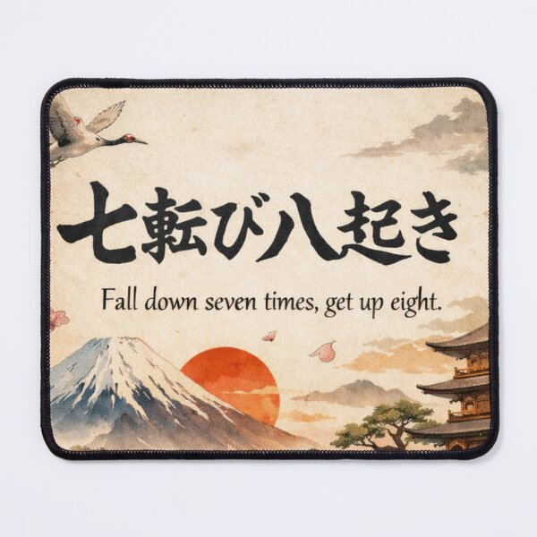 Item preview, Fall Down Seven Times, Get Up Eight – Japanese Proverb Samurai Art designed and sold by MuMuetAbdel.