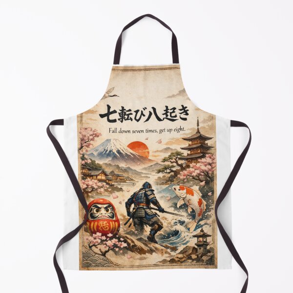 Item preview, Fall Down Seven Times, Get Up Eight – Japanese Proverb Samurai Art designed and sold by MuMuetAbdel.