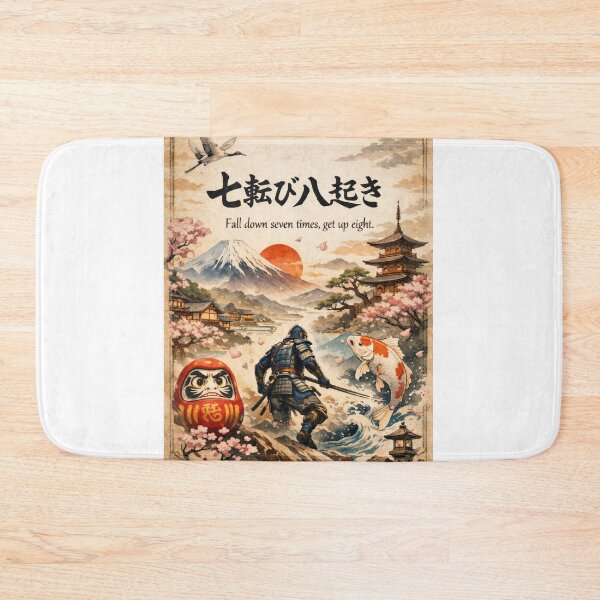 Item preview, Fall Down Seven Times, Get Up Eight – Japanese Proverb Samurai Art designed and sold by MuMuetAbdel.