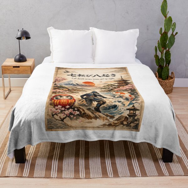 Item preview, Fall Down Seven Times, Get Up Eight – Japanese Proverb Samurai Art designed and sold by MuMuetAbdel.