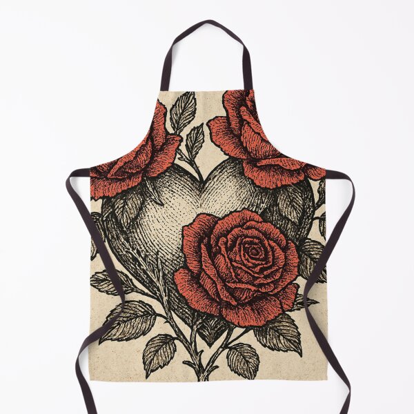 Item preview, Roses Heart Vintage Engraving Tattoo Art designed and sold by Lyvion design.