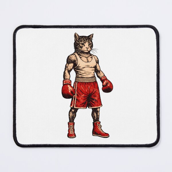 Item preview, Boxing Cat Illustration | Vintage Boxer Cat Art | Funny Animal Fighter designed and sold by Senkov.